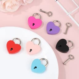 1Set Heart Shape Padlocks Luggage Hardware Locks With Key Lock For Travel Wedding Jewelry Box Diary Book Suitcase Christmas Gift