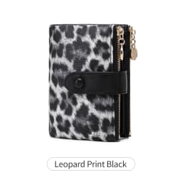 Retro Wallet Women's Short Three Fold Large Capacity Double Zipper ID Credit Card Holder Minimalist Solid Color Lady Coin Purse