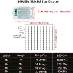 Battery Operated Home Decoration Curtain LED String Lights Fairy Lights Bedroom Wedding Birthday Party Decorations 3/6M