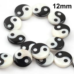 8/12mm Tai Chi Bagua Shell Beads Charm Pendant Black White Round Gossip Yin Yang Beads For Jewelry Making DIY Hairpin Gift