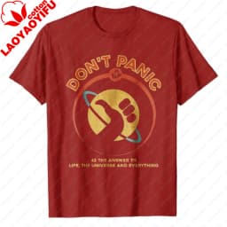 Retro-Hitchhikers-Guide-To-The-Galaxy-Graphic-Tee-42-Answer-To-Life-The-Universe-and-Everything-Don't-Panic-Casual-T-Shirts