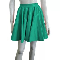 Plus Size Sweet Girl A-Line Goth Skirts Casual PVC Bottoms High Waist Faux Latex Slim Fit Mini Skirt Women Solid Sexy Club Skirt