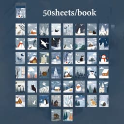Mr.Paper 50 Sheets/Book Four Seasons in Bloom Series Material Sticker Book Vintage Landscape Design DIY Journal Scrapbook Decor
