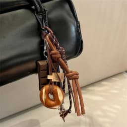 Autumn/Winter Brown Cute Alkaline Bread Korean Style INS Bag Pendant Chocolate Mountain Climbing Rope Keychain Decorative Hangin