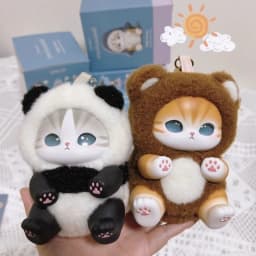 Cute Cat Doll Plush Keychain, Animal Dress Modeling, Vinyl Doll,bag Decoration Pendant,Surprise Blind Box,ideal Toy Gift Pendant