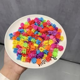 50pcs Girs Cute Colorful Flower Star Crown Small Hair Claws Lovely Hair Decorate Claw Clips Hairpins Kids Sweet Hair Accessories