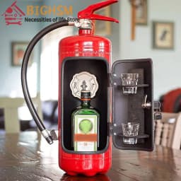 Mini Bar Wine Cabinet Fire Extinguisher Shape Wine Cabinet Storage Decoration Crafts Decor Liquor Storage Box Fireman's Gifts