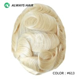 Invisible Hairline Hair System Unit for Men 0.03-0.04mm Super Thin Base Toupee Indian Human Hair Mens' Topper Wig