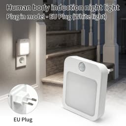 LED Night Lights With Motion Sensor EU US Plug In Dimmable Bedside Night Lamp for Hallway Bedroom Stairs Kitchen Room Decoration
