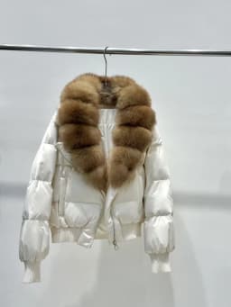 OFTBUY Winter Removable Real Fox Fur Collar Luxury Women Duck Down Jacket Glossy Short Puffer Coat Zipper Warm Fashion Outerwear