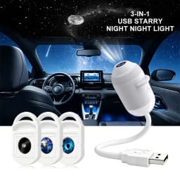 TINSOL USB Starry Sky Projector, Car Ambient Light, Adjustable Galaxy Night Light, Suitable for Cars, Home, Bedroom Night Light