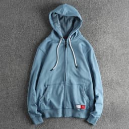 Autumn Winter New American Retro Long Sleeve Solid Color Hooded Hoodies Men's Simple Washed Casual Loose Cardigan Sweatshirts
