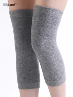 100% Wool Unisex Knee Sleeve Solid Winter Coldproof Warm Knees Men Knitted High Kneecap Knee Protectors Leg Warmers Women Autumn
