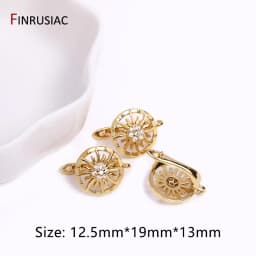 Earring Making Supplies Gold Plated Zircon Earwire Earring Hooks DIY Women Earring Jewelry Making Accessories Wholesale