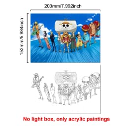 Anime Character One Piece Luffy Zorro Animated Frame LED Light Study Bedroom Christmas Birthday Gift
