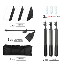 SH 50x70CM Photography Softbox Lighting Kits Professional Continuous Light System Equipment For Photo Studio