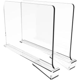 2PCS Clear Acrylic Closet Shelf Bookcase Divider Home Use Wardrobe Shelf Bookcase Divider Baffle Commodity Storage Organizer