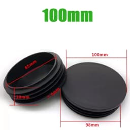 Black PE Plastic Round Pipe Plugs, Dia 10-100mm Furniture Foot Caps, Chair/Table Leg Protectors, Dustproof Tube Hole Covers