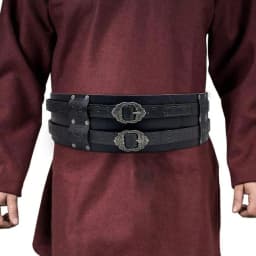Nordic Medieval Viking Style Wide Embossed Vintage PU Leather Belt, Renaissance Knight Armor Belt Apparel Accessory, Suitable Fo