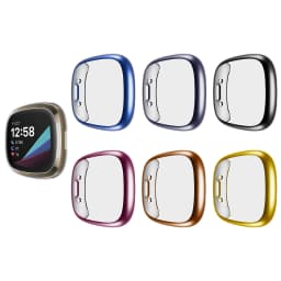 Screen Protector for Fitbit Sense 2 Case Full Soft TPU Plated Bumper Protective Cover Fitbit Versa 4/Sense 2 Case Accessories
