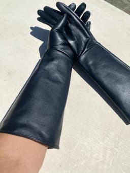 Men's Luxury Long Leather Gloves Unlined Soft Thin Fitted Gloves for Elegant Fashion
