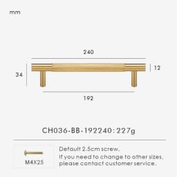Nurlin Brass Diamond-cut Cross Knurl Pattern Gold Black Kitchen Cabinet Handles Wardrobe Pull T-bar Knobs 500mm Long Available