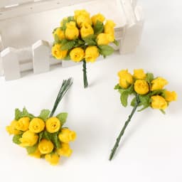 12Pcs Mini Artificial Rose Flowers Bouquet Silk Fake Flowers For Home Decor DIY Wedding Decoration Craft Wreath Gift Accessories
