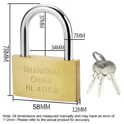 Copper Padlock Small Locks for Luggage Case Locker Home Improvement Hardware 20mm 25mm 30mm 40mm 50mm Include 3Keys