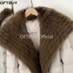 OFTBUY New Winter Clothing Female Duck Down Jacket Women Natural Fur Coat Short Warm Fashion Casual Fur Collar Puffer Outerwear