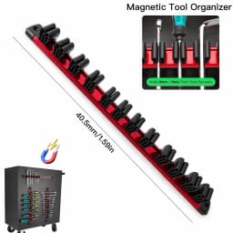 Premium Quality 360° Swivel ABS Socket Organizer Holder 1/4' 3/8' 1/2' Socket Clip Rail Tools Blue & Red