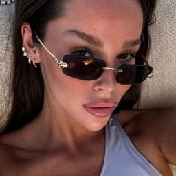 Classic Frameless Small Frame Fashion Sunglasses Metal Polygonal Cheetah Sunglasses High-End Luxury Retro Sunglasses Women UV400