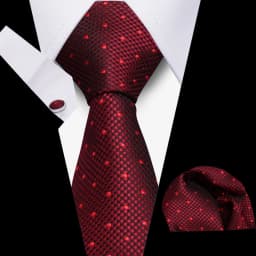 Men Business Tie Set Classic Plaid Dot Necktie Cufflinks Stripe Handkerchief For Wedding High Quality Formal Gravata Accessories