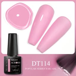 MEET ACROSS 7ml Orange Red Pink Gel Nail Polish Laser Sparkling Soak Off Semi Permanent Nail Art UV Gel Varnishes Spring Summer
