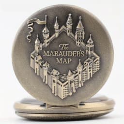 Vintage Castle Embossed Marauder Map Pocket Watch with Bronze Chain - A Timeless Accessory!