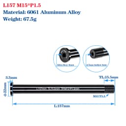 Thru Axle Skewers For MTB Road Bike Frame Fork High Strength M12/M15 Shaft Skewers For 100/110/142/148 Frame Fork Thru Axle Hub