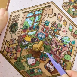 40pcs/book Miniature Scene Sticker Book Dream Town 4.0 Series Cute Style Stacked 3D Houses Quiet Book DIY Planner Scrapbooking