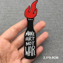 Feeling Good Embroidery Patch for Clothing Punk Iron on Patches Appliques DIY Sewing Clothes Jacket Jeans Home Decoration