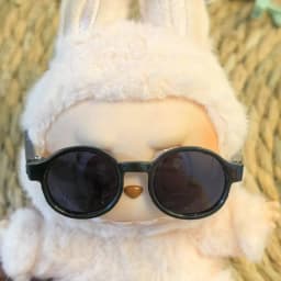 15/17cm Labubu Doll Clothes 1st/2nd/3rd Gen Fit Mr. Black Bear Hoodie Set with Headphone Plush Toy Outfits Halloween Decor