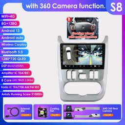 360Camera 2Din Android 13 Car Radio For Renault Logan Sandero/Lada Largus Car Multimedia GPS Carplay Intelligent autoradio SWC