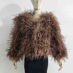 Winter Ostrich feathe Jacket Feather Coat Casual Long-sleeved Australia Imported feathe Jacket Ladies Nightclub Coat