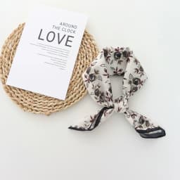 2025 Korean Style All-Matching Floral Square Scarf Cotton Small Scarf Retro Women's Thin Fresh Decoration Silk Scarf Headband