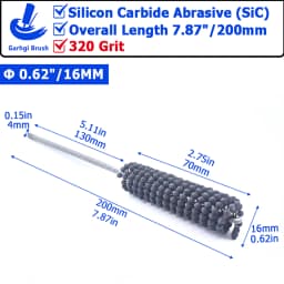 320Grit Cylinder Hone Ball Brush Tool Silicon Carbide Metal Engine Valve Guides Deburring Carbon Removal Crosshatching Polishing