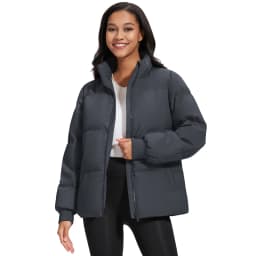 TACVASEN Womens Winter Padded Quilted Duck Down Coat Waterproof Warm Zip Up Daily Jacket Windproof Stand Collar Casual Jacket