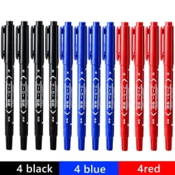 3/50/100Pcs/set Oil Double Tip Art Black Permanent Paint Marker Pen for Plastic Wood Stone Metal Glass Doodling Marking Graffiti