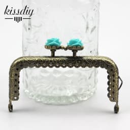 KISSDIY 10pcs 8.5CM Rose Head Pattern Purse Frame Antique Bronze Square Shape Bag Kiss Clasp Lace Metal DIY Bag Accessories