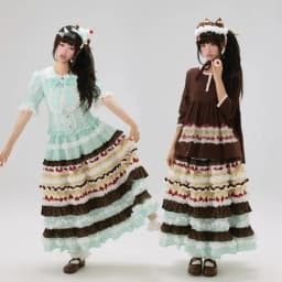 Cbafu Sweet Patchwork Polka Dot Chiffon Long Skirts Y2K Women High Waist Multi-Layer A-line Flower Print Skirt Harajuku A270