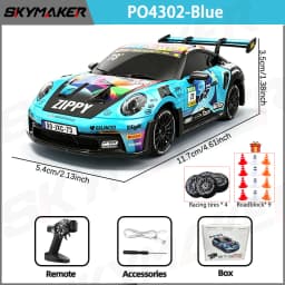 JXC PO4302 1:43 Mini High Speed 4WD RC Drift Racing Car 2.4G 20KM/H Full Proportional Throttle 8‑Color LED Light Hobby Toy Gift