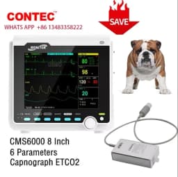 CONTEC CMS6000 Adult Neonate Vet Portable 6 Parameter Patient Monitor vital signs monitor ECG NIBP RESP SPO2 PR TEMP