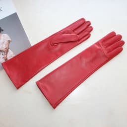 Touchscreen New Women's Long Gloves Thin Silk Lined Leather Gloves