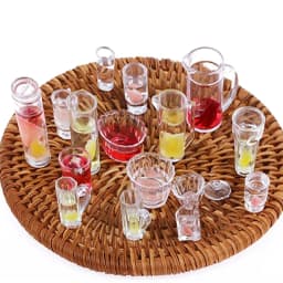 15pcs/lot plate cup dish bowl tableware set Dollhouse Miniature Toy Doll Food Kitchen living room Accessories 1:12 Scale